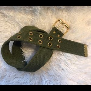 Dereon olive green belt with gold hardware